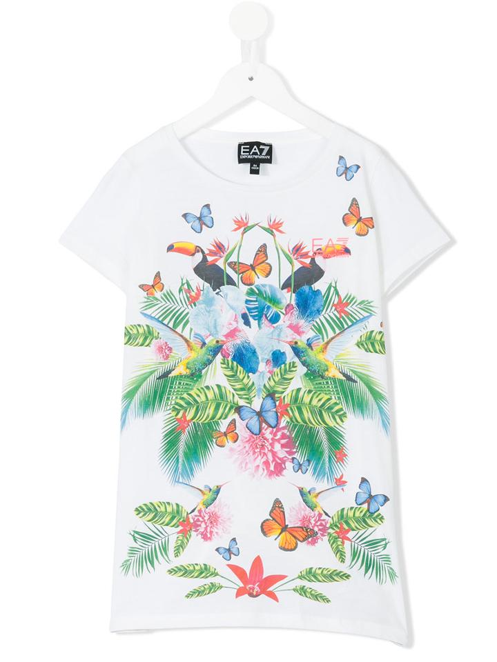Ea7 Emporio Armani - Tropical Print T-shirt - Kids - Cotton - 4 Yrs, White