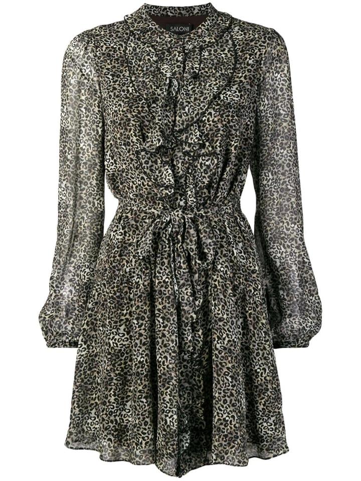 Saloni Leopard Print Dress - Nude & Neutrals