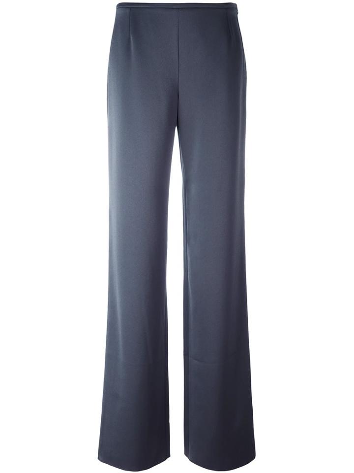 Armani Collezioni Wide-leg Trousers, Women's, Size: 38, Grey, Polyester