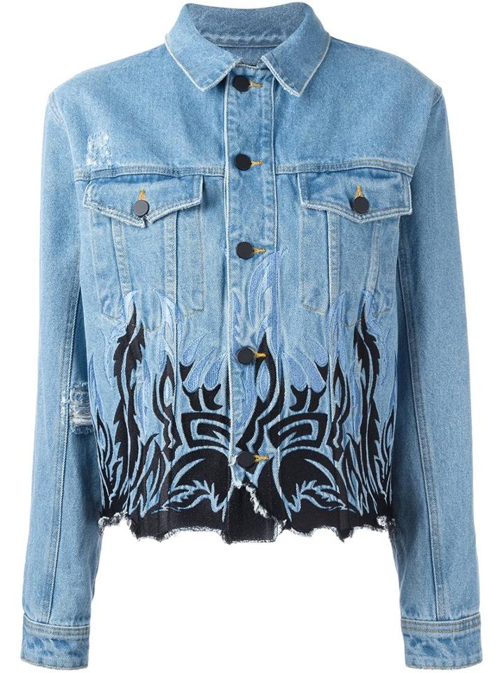 Filles A Papa Tribal Embroidery Denim Jacket