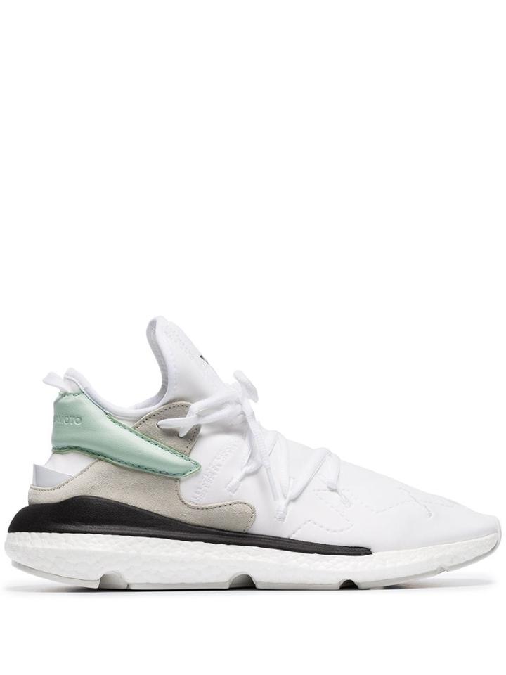 Y-3 White Kusari Ii Leather And Neoprene Sneakers