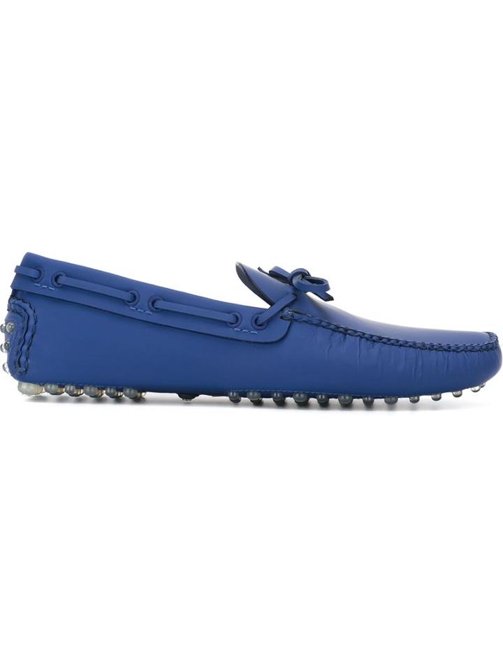 Car Shoe Laced Loafers, Men's, Size: 9, Blue, Leather/rubber