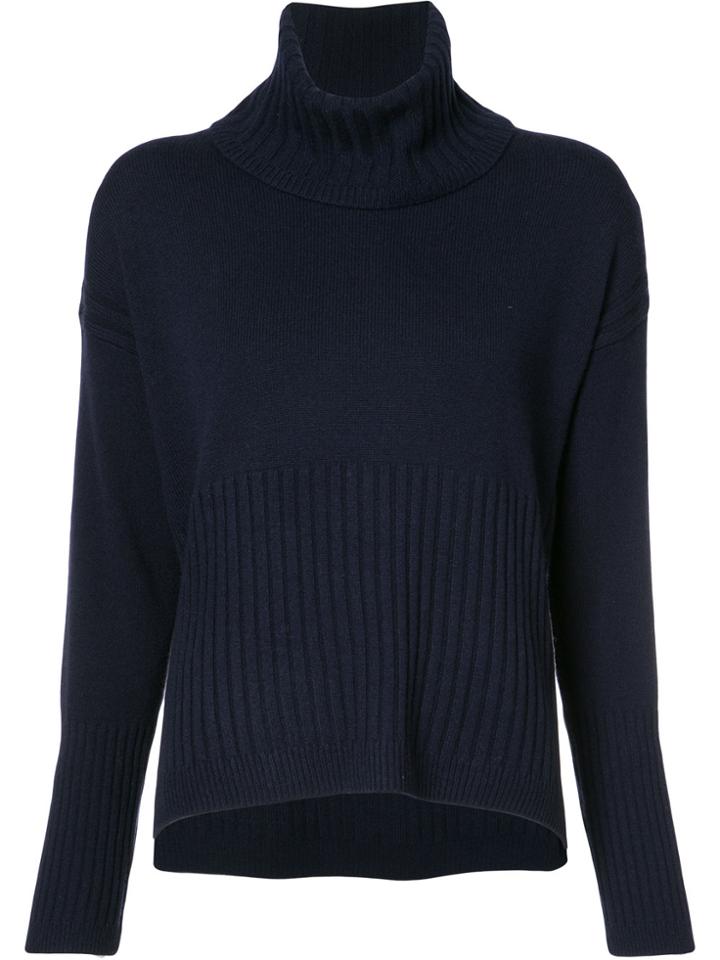 Derek Lam 10 Crosby Turtleneck With Rib Detail - Blue