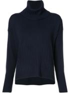 Derek Lam 10 Crosby Turtleneck With Rib Detail - Blue