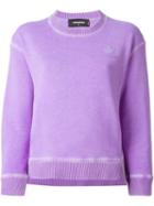 Dsquared2 Cropped Sweatshirt, Women's, Size: L, Pink/purple, Cotton