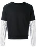 Aganovich - Double-layer Sweater - Men - Cotton - 46, Black, Cotton