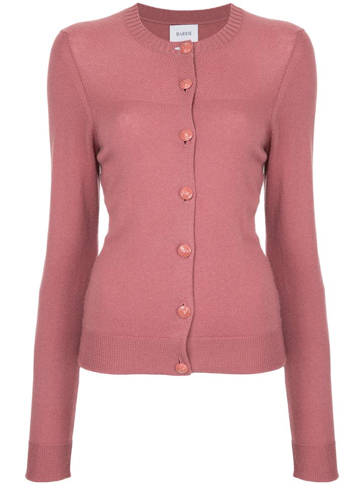 Barrie Round Neck Cardigan - Pink & Purple