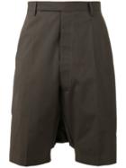 Rick Owens Pod Tailored Shorts, Men's, Size: 48, Grey, Cotton/rubber/cupro