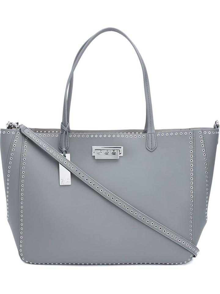Zac Zac Posen Eartha Iconic Signature Shopper, Women's, Grey, Calf Leather