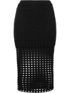 T By Alexander Wang Perforated Skirt, Women's, Size: Xs, Black, Polyester/spandex/elastane/rayon