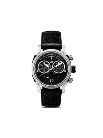 L & Jr Black S1303 Stainless Steel 45 Mm Watch