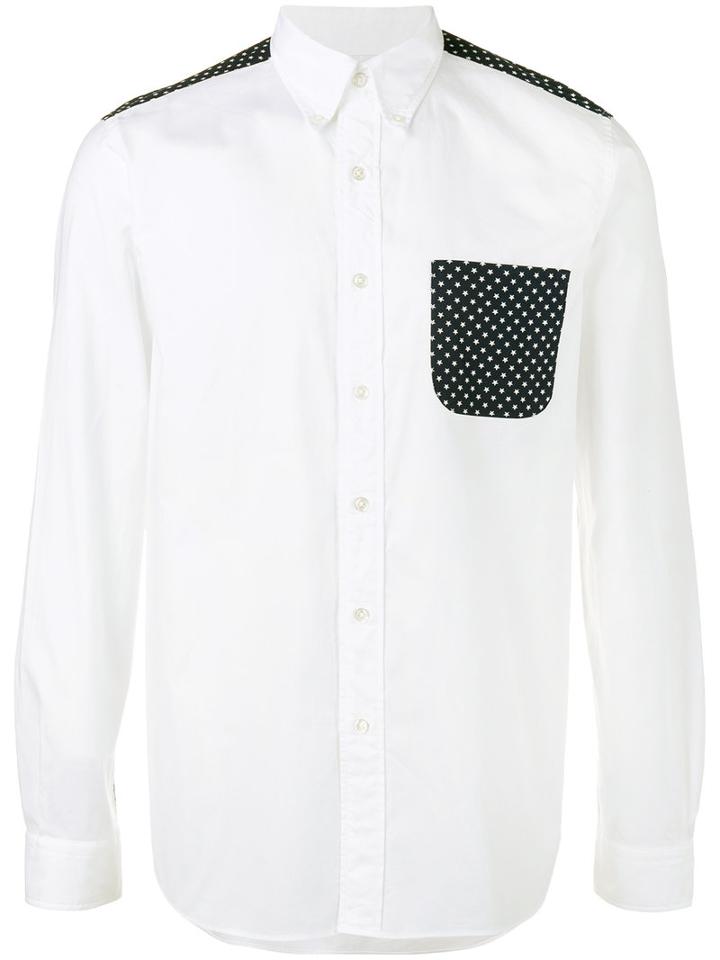 Sophnet. - Star Print Panel Shirt - Men - Cotton - M, White, Cotton
