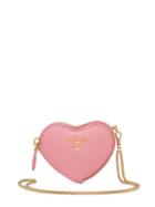 Prada Heart Shaped Wallet On Chain - Pink