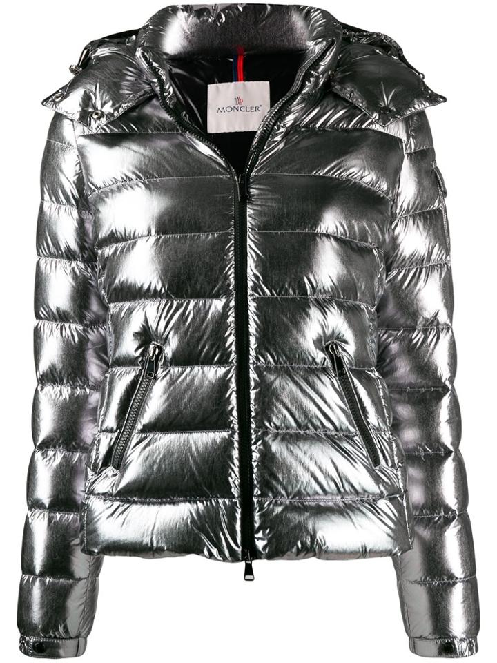 Moncler Side Pocket Puffer Jacket - Silver
