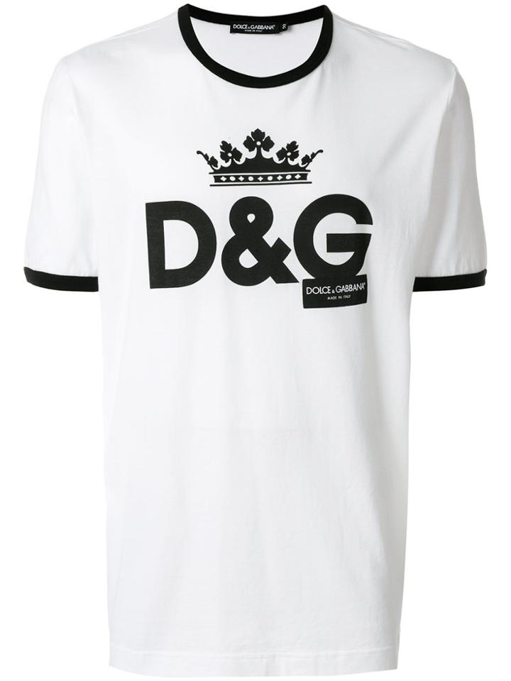 Dolce & Gabbana Crew Neck Logo T-shirt - White