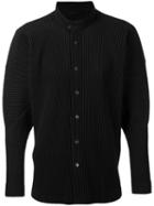 Homme Plissé Issey Miyake - High Neck Ribbed Shirt - Men - Polyester - L, Black, Polyester