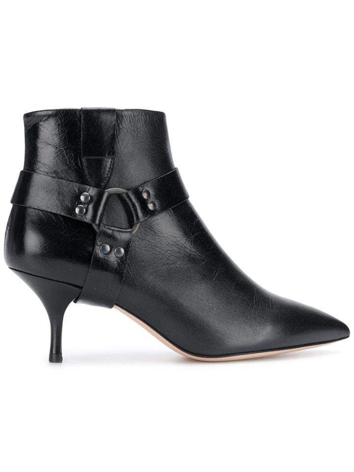 Morobé Strap Detail Ankle Boots - Black