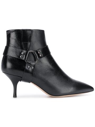 Morobé Strap Detail Ankle Boots - Black