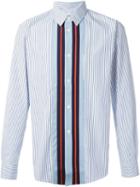 Comme Des Garçons Shirt Contrast Placket Striped Shirt