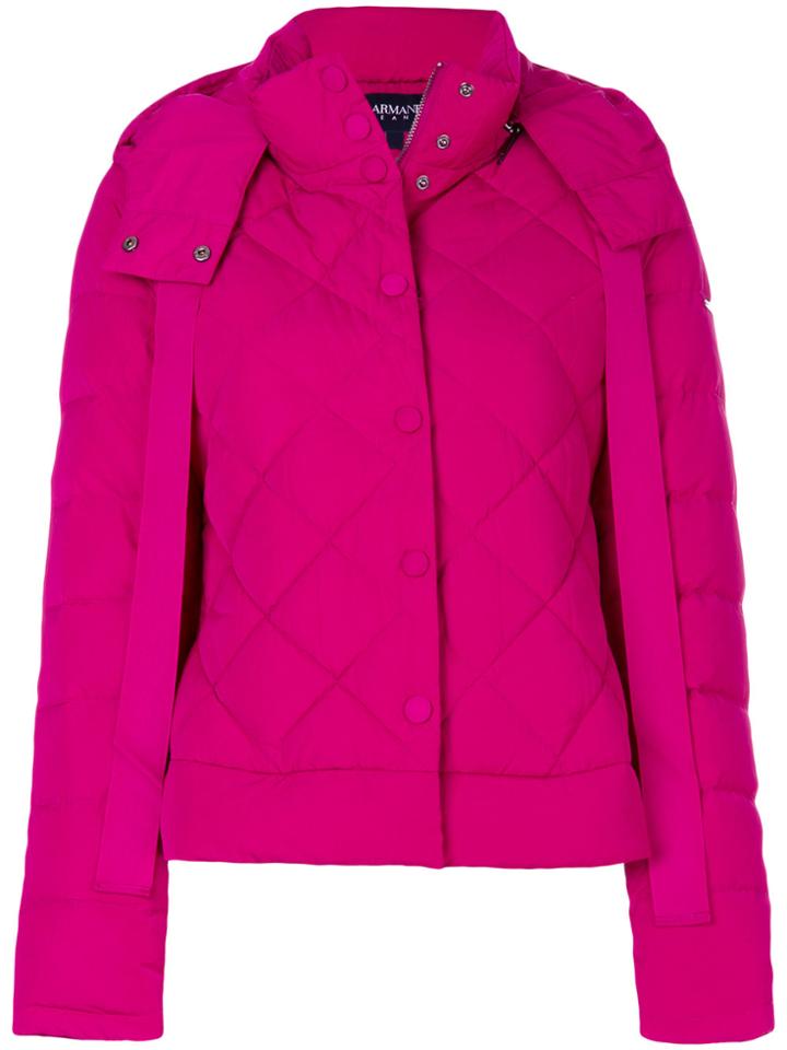 Armani Jeans Quilted Puffer Jacket - Pink & Purple