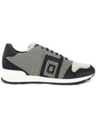 Versace Collection Patterned Sneakers - Black