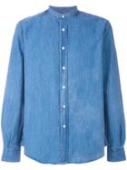 Aspesi Mandarin Neck Denim Shirt - Blue