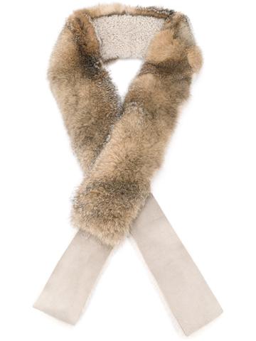 32 Paradis Sprung Frères Fox Fur And Shearling Scarf - Neutrals