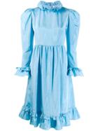 Batsheva Flared Day Dress - Blue