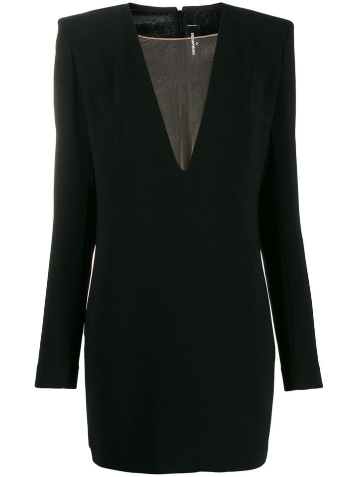 Dsquared2 Mini Plunge Dress - Black