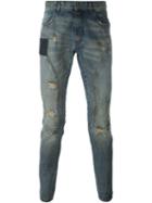Faith Connexion Distressed Skinny Jeans, Men's, Size: 31, Blue, Cotton/spandex/elastane