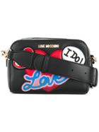 Love Moschino Heart Embellished Shoulder Bag - Black