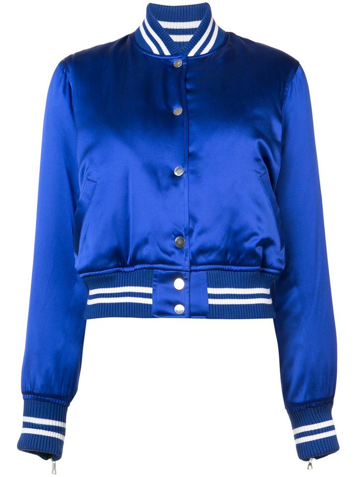 Amiri - Bomber Jacket - Women - Silk/cotton/cashmere - S, Blue, Silk/cotton/cashmere
