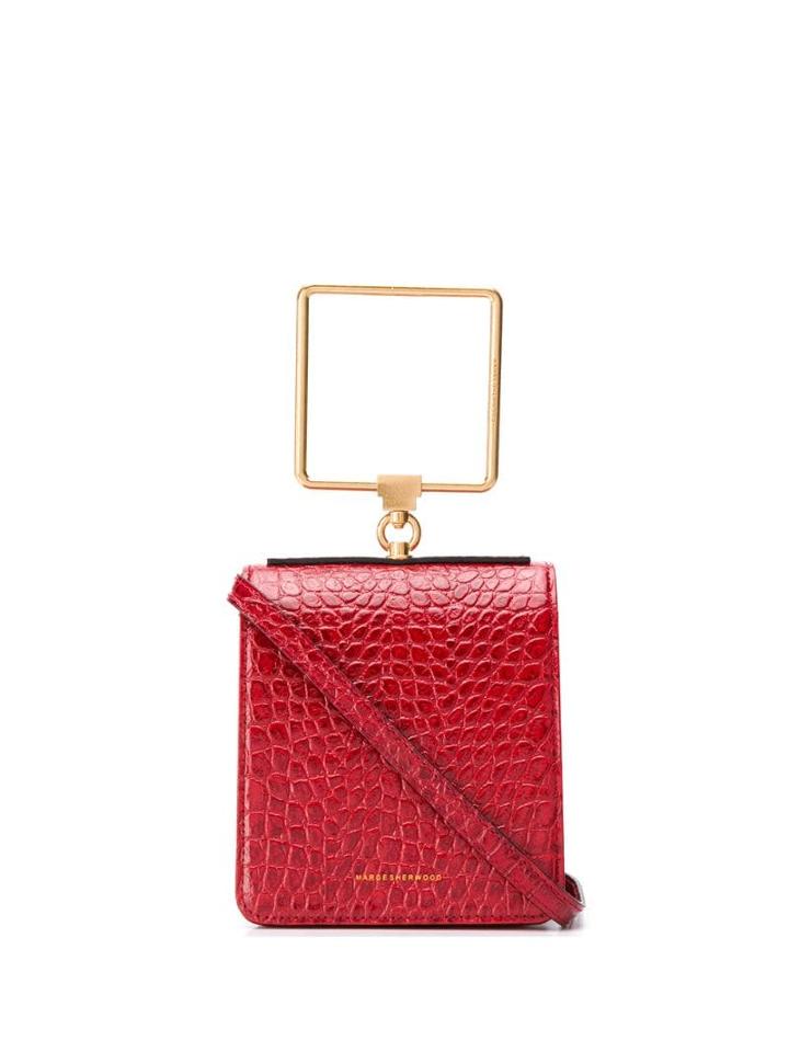 Marge Sherwood Metallic Handle Tote - Red