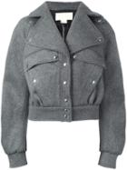 Antonio Berardi Snap Fastening Jacket, Size: 40, Grey, Virgin Wool