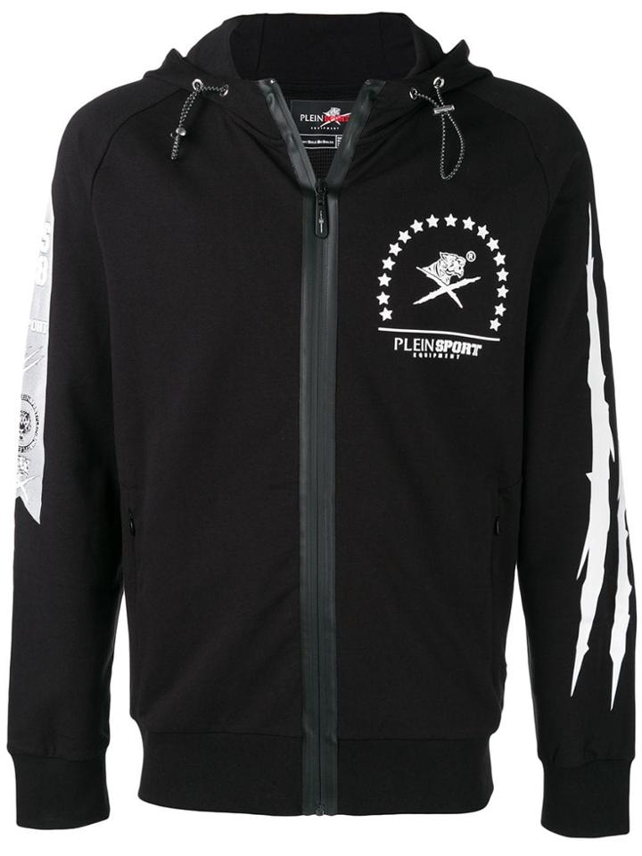 Plein Sport Logo Printed Hoodie - Black