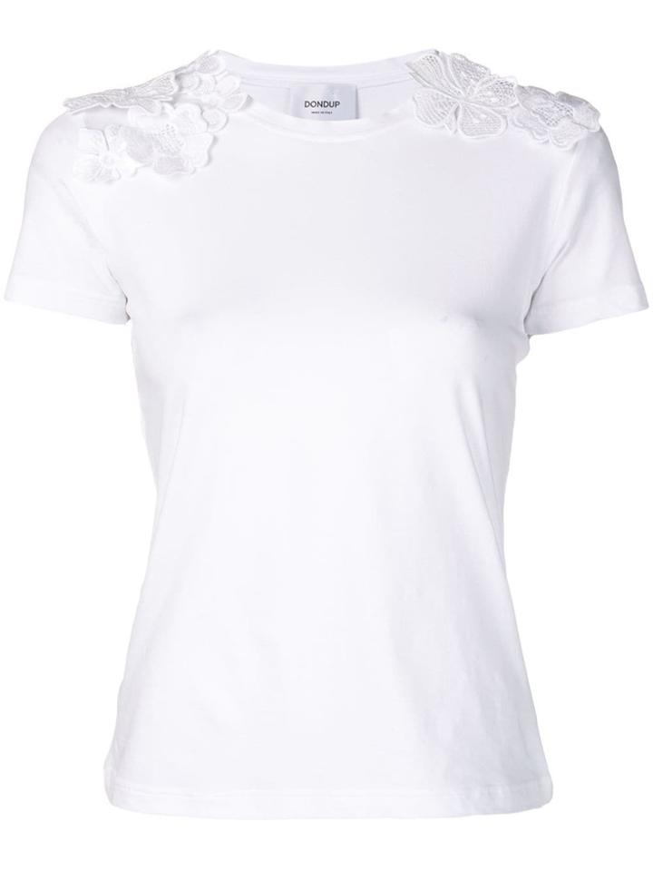 Dondup Lace-detail Fitted T-shirt - White