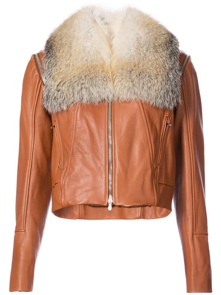 Jonathan Simkhai Zipped Shearling Jacket - Brown