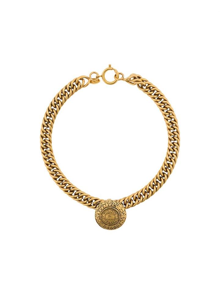 Chanel Pre-owned 1980s 18kt Gold Plated Brass Collar Necklace