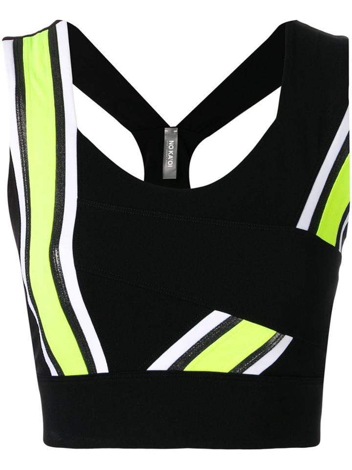 No Ka' Oi Striped Sports Top - Black
