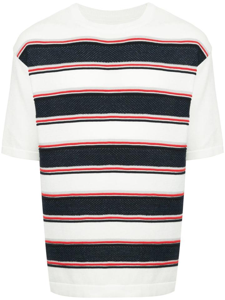 Coohem Striped Knit Top - White