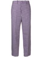 Erika Cavallini Houndstooth Cropped Trousers - Pink & Purple