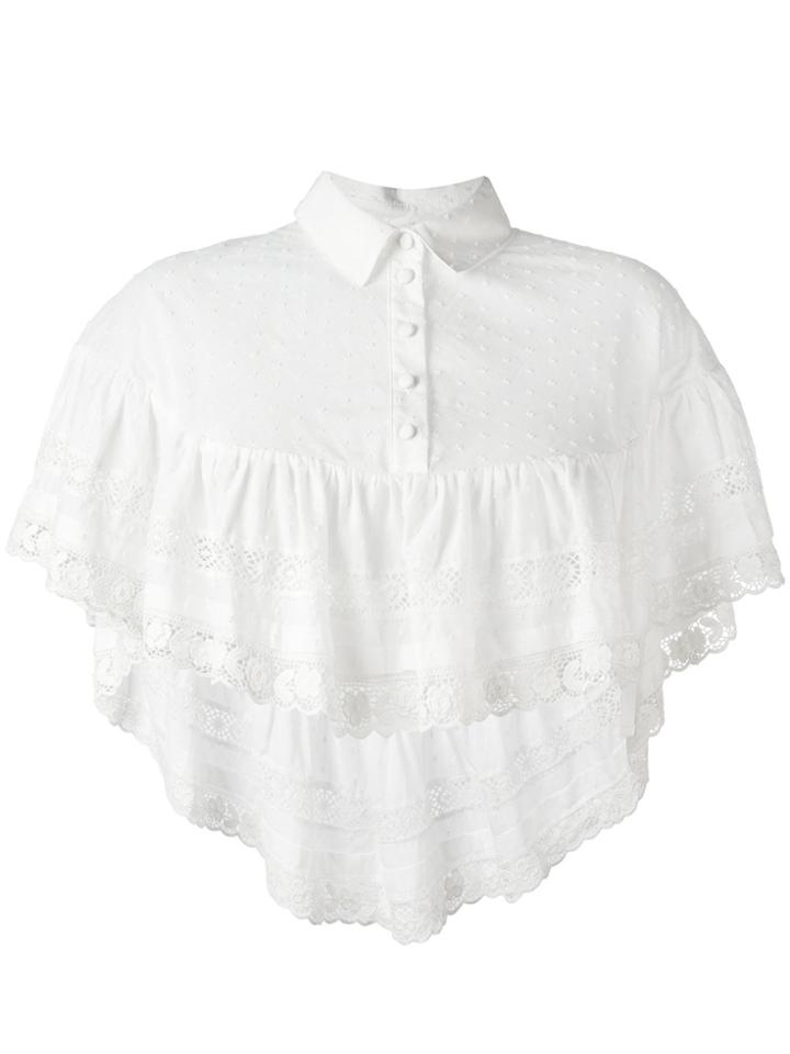 Red Valentino Embroidered Cropped Blouse - White