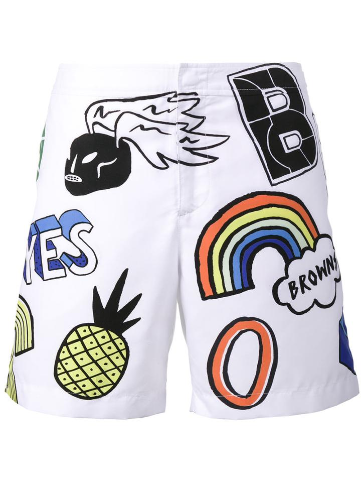 Orlebar Brown - Multi Print Swim Shorts - Men - Polyester - 30, White, Polyester
