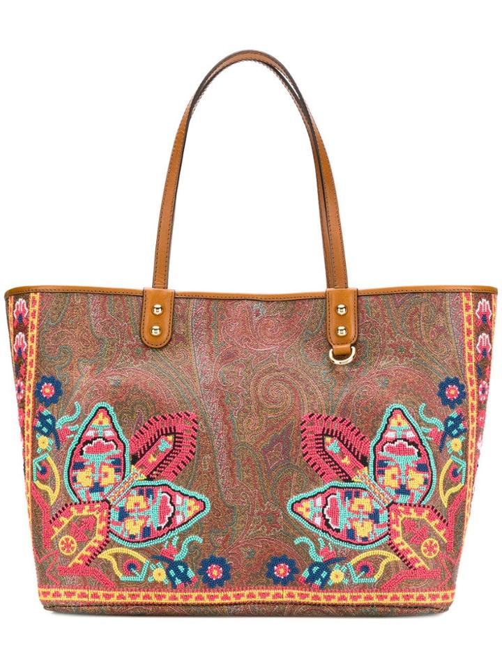 Etro Shopping Tote Bag - Brown