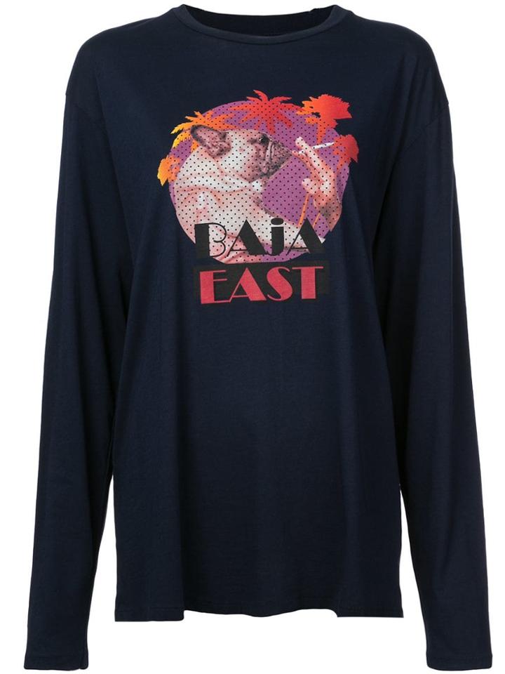 Baja East Puff Puff Pass Miami Printed Tee In Marine - Black