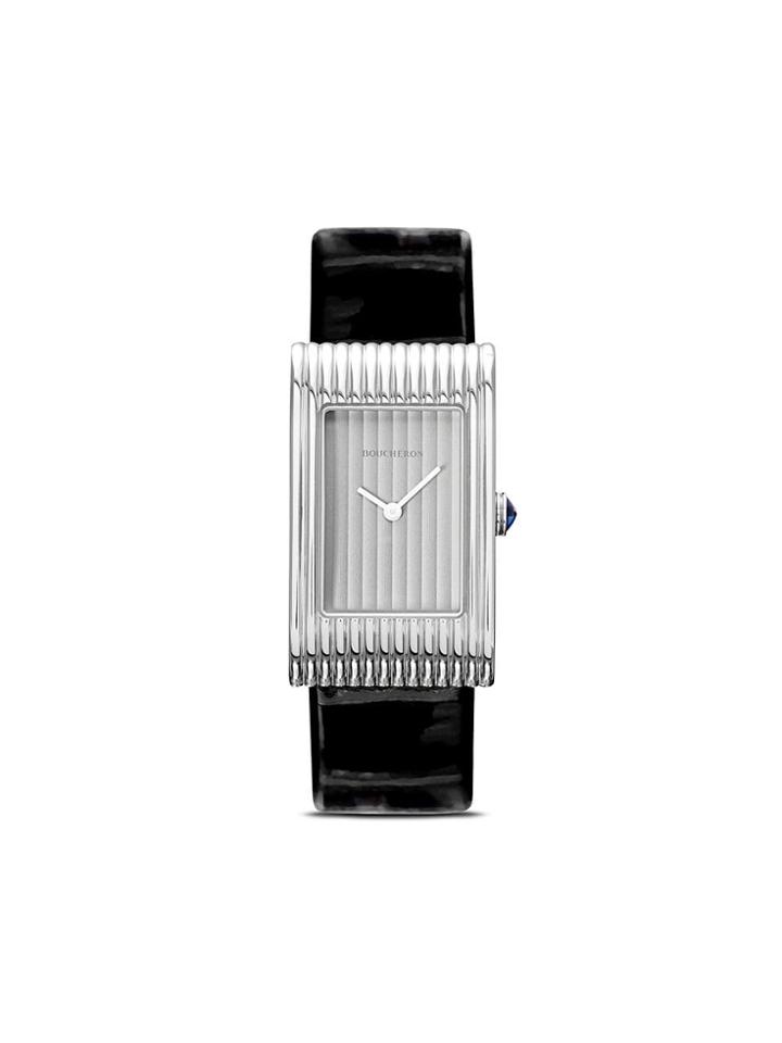 Boucheron Medium Reflet Leather Strap Watch - Steel