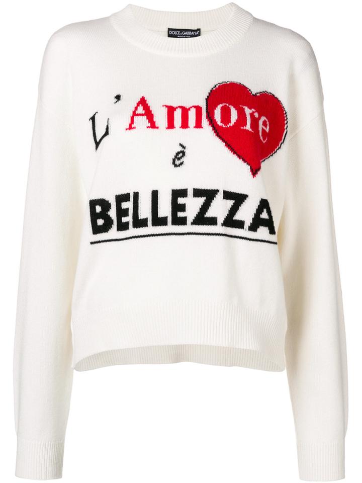 Dolce & Gabbana Intarsia-knit Jumper - White