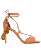 Dolce & Gabbana Pom Pom Tassel Sandals - Brown