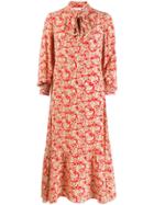 Sandro Paris Paisley Print Midi Dress - Red