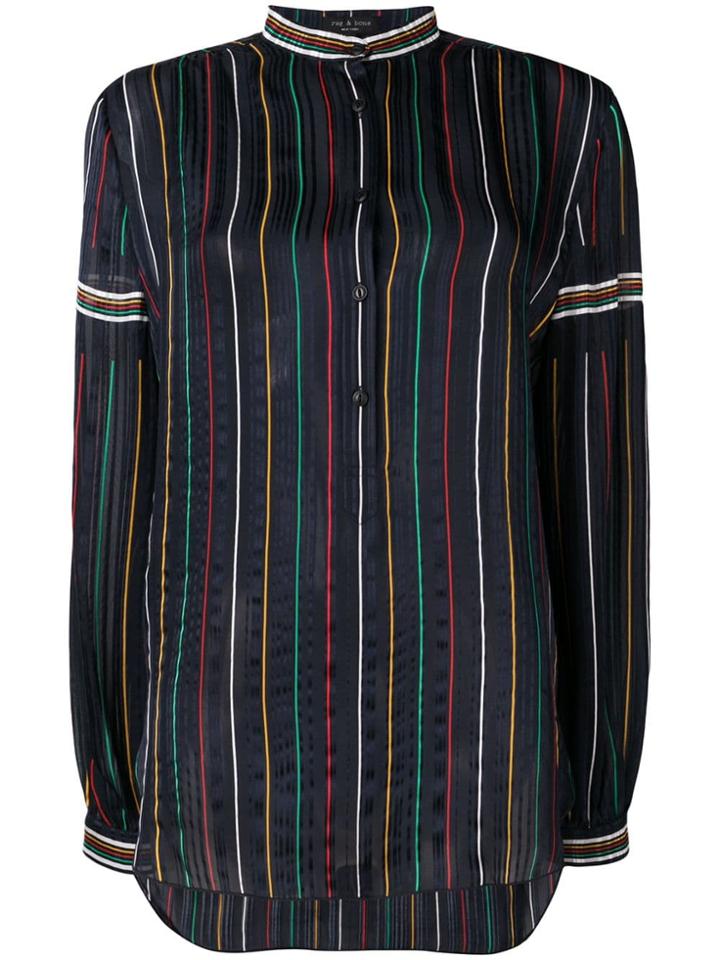 Rag & Bone Striped Button Shirt - Blue